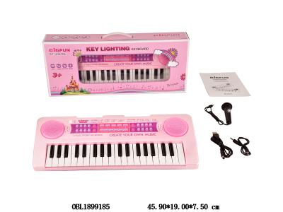 37键电子琴 带麦克风/音频线/USB电源线/说明书/内置锂电池/亮灯教学 4*AA不包电_OBL1899185