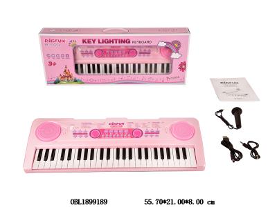 49键电子琴 带麦克风/音频线/USB电源线/说明书/内置锂电池/亮灯教学 4*AA不包电_OBL1899189