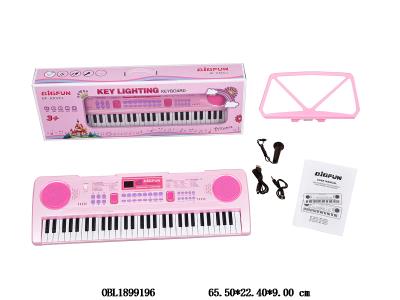61键电子琴 带麦克风/音频线/USB电源线/说明书/琴谱架/内置锂电池/亮灯教学 4*AA不包电_OBL1899196