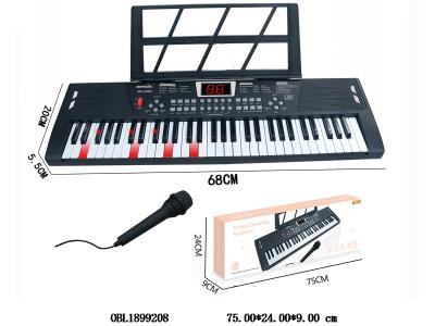 61键电子琴 带麦克风/USB电源线/说明书/琴谱架/双喇叭/键盘亮灯教学 4*AA不包电_OBL1899208