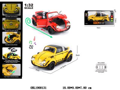 1:32 压铸锌合金回力车 带灯光音效 可开门 3*AG13包电 2色混装_OBL1900131