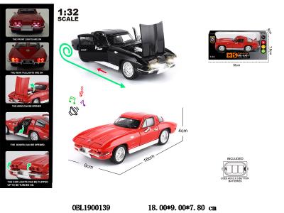 1:32 压铸锌合金回力车 带灯光音效 可开门 3*AG13包电 2色混装_OBL1900139