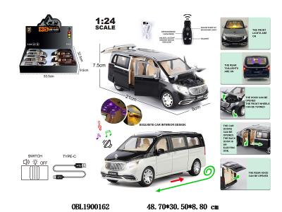 1:24 压铸锌合金回力车 带灯光音效 电动开门 3*AG13包电 2色混装 6只装一展示盒_OBL1900162