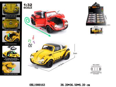 1:32 压铸锌合金回力车 带灯光音效 可开门 3*AG13包电 2色混装 8只装一展示盒_OBL1900163