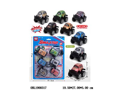 6只装回力卡通越野车套装 8色混装_OBL1900317