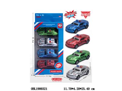 4只装回力警车套装 4色混装_OBL1900321