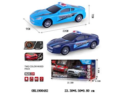 电动万向警车 带灯光音乐 3*AA不包电 2色混装_OBL1900482