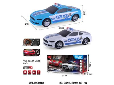 电动万向警车 带灯光音乐 3*AA不包电 2色混装_OBL1900484