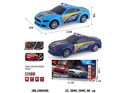 电动万向警车 带灯光音乐 3*AA不包电 2色混装_OBL1900486