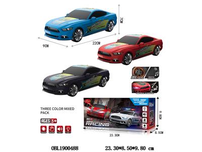 电动万向警车 带灯光音乐 3*AA不包电 3色混装_OBL1900488