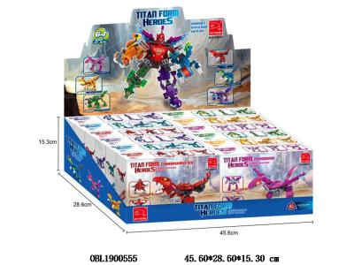 益智积木 恐龙6合1 12小盒装1展示盒 6款混装_OBL1900555