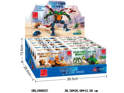 益智积木 4合1异形机甲 12小盒装1展示盒 4款混装_OBL1900557