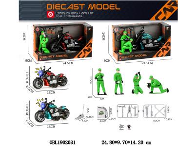 合金惯性摩托车套装带灯光声音 3*AG13包电 2款混装_OBL1902031