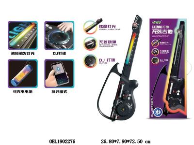 中英文版黑色多功能打碟无弦吉他 带灯光_OBL1902276