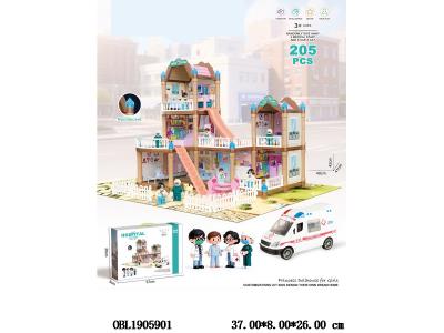 DIY拼装医院主题别墅套装 205PCS_OBL1905901