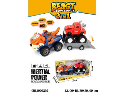 惯性斗牛犬车带灯光音乐 拖1只灯光音乐滑行车 各3*AG13包电_OBL1906230