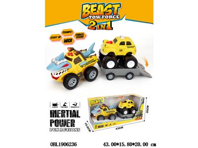 惯性鲨鱼车带灯光音乐 拖1只灯光音乐滑行车 各3*AG13包电_OBL1906236