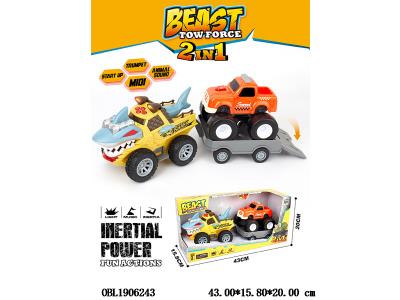 惯性鲨鱼车带灯光音乐 拖1只灯光音乐滑行车 各3*AG13包电_OBL1906243