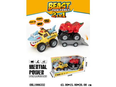 惯性鲨鱼车带灯光音乐 拖1只灯光音乐滑行车 各3*AG13包电_OBL1906332