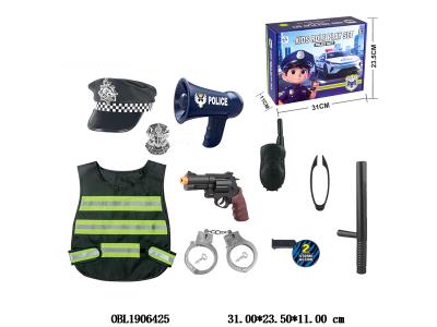 警察套装 配打响枪 扩音器带灯光声音 2*AA不包电_OBL1906425