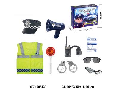 警察套装 停车牌带灯光 3*AG13包电 扩音器带灯光声音 2*AA不包电_OBL1906429