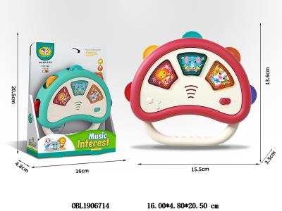 手铃鼓带灯光音乐 2*AA包电 2色混装_OBL1906714