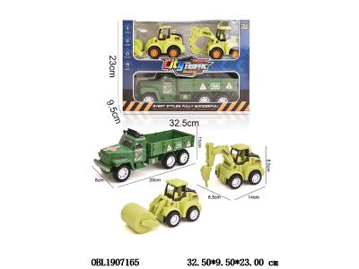 3只装惯性军事车 4色混装_OBL1907165