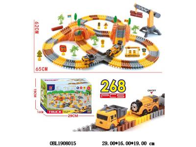 电动工程轨道车套装 配1只电动火车 2*AAA不包电_OBL1908015