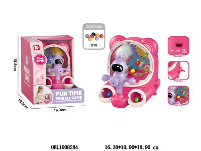 太空熊打珠机套装带灯光音乐 2*AA不包电 玫红_OBL1908284