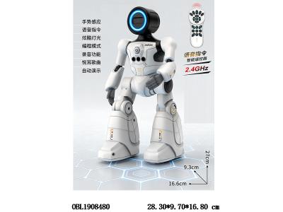 遥控智能机器人带灯光音乐 语音控制 配USB线 主体3.7V锂电池包电 遥控器2*AAA不包电 2.4G频率_OBL1908480