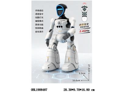 遥控智能机器人带灯光音乐 语音控制 配USB线 主体3.7V锂电池包电 遥控器2*AAA不包电 2.4G频率_OBL1908487