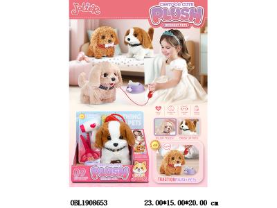 电动毛绒狗套装 带叫声 摇头摆尾 2*AA不包电 3色混装_OBL1908653