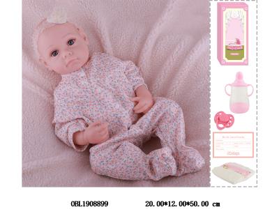 19寸搪胶高仿真重生公仔套装带手工绘发 磁性奶嘴 主体衣服1款1色_OBL1908899