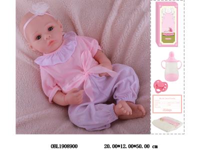 19寸搪胶高仿真重生公仔套装带手工绘发 磁性奶嘴 主体衣服1款1色_OBL1908900