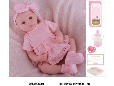 19寸搪胶高仿真重生公仔套装带手工绘发 磁性奶嘴 主体衣服1款1色_OBL1908901