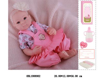 19寸搪胶高仿真重生公仔套装带手工绘发 磁性奶嘴 主体衣服1款1色_OBL1908902