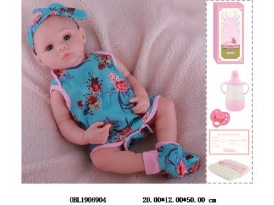 19寸搪胶高仿真重生公仔套装带手工绘发 磁性奶嘴 主体衣服1款1色_OBL1908904