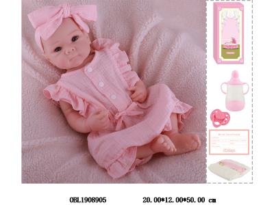 19寸搪胶高仿真重生公仔套装带手工绘发 磁性奶嘴 主体衣服1款1色_OBL1908905