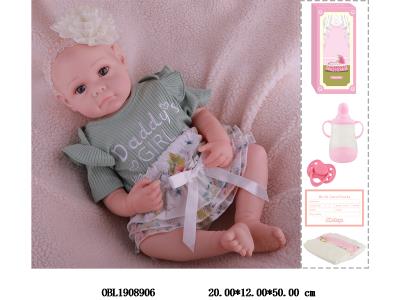 19寸搪胶高仿真重生公仔套装带手工绘发 磁性奶嘴 主体衣服1款1色_OBL1908906