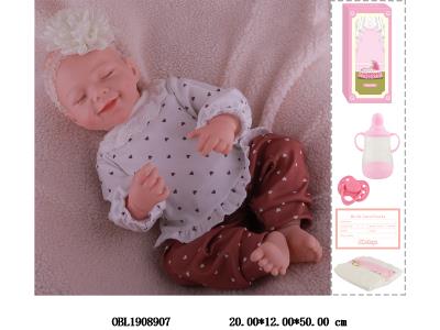 19寸搪胶高仿真重生公仔套装带手工绘发 磁性奶嘴 主体衣服1款1色_OBL1908907