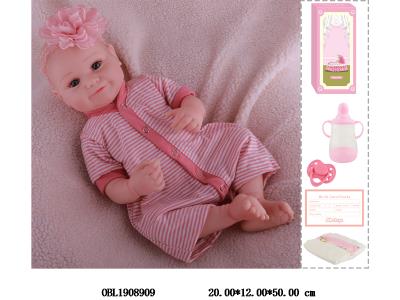 19寸搪胶高仿真重生公仔套装带手工绘发 磁性奶嘴 主体衣服1款1色_OBL1908909