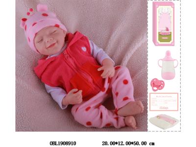 19寸搪胶高仿真重生公仔套装带手工绘发 磁性奶嘴 主体衣服1款1色_OBL1908910