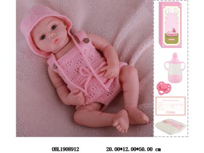 19寸搪胶高仿真重生公仔套装带手工绘发 磁性奶嘴 主体衣服1款1色_OBL1908912