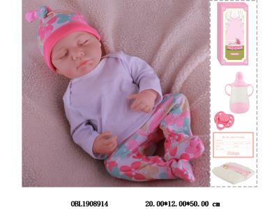 19寸搪胶高仿真重生公仔套装带手工绘发 磁性奶嘴 主体衣服1款1色_OBL1908914