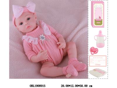 19寸搪胶高仿真重生公仔套装带手工绘发 磁性奶嘴 主体衣服1款1色_OBL1908915