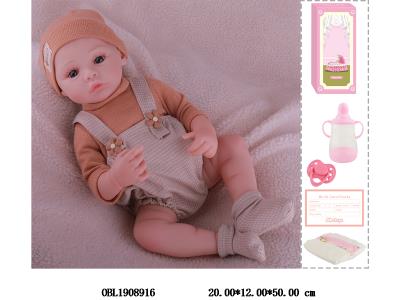 19寸搪胶高仿真重生公仔套装带手工绘发 磁性奶嘴 主体衣服1款1色_OBL1908916