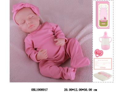 19寸搪胶高仿真重生公仔套装带手工绘发 磁性奶嘴 主体衣服1款1色_OBL1908917