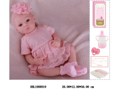 19寸搪胶高仿真重生公仔套装带手工绘发 磁性奶嘴 主体衣服1款1色_OBL1908919