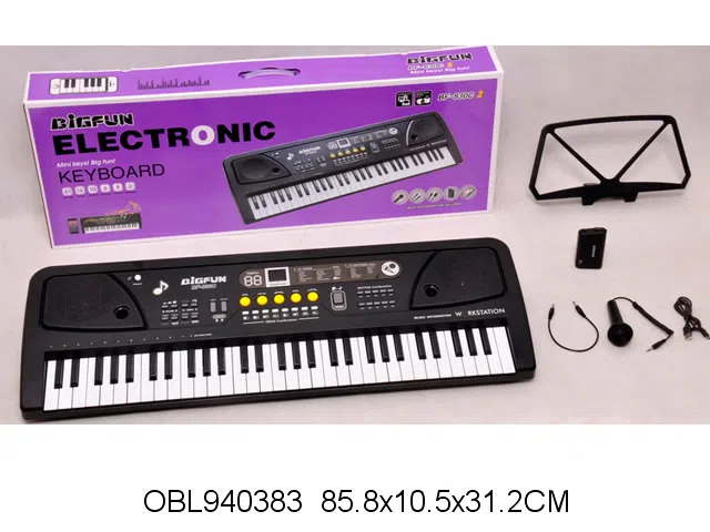 61键电子琴带麦克风配音频线 USB线 电池盒_OBL940383
