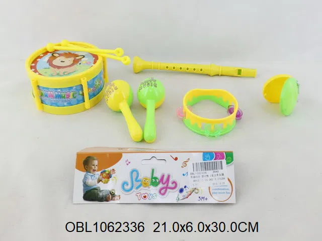 乐器组合 爵士鼓 2支沙锤 铃鼓 快板 笛子_OBL1062336